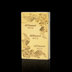 JT Dunant Floral Engraved Lighter with Triple Line Design#001