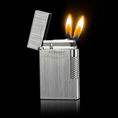 JT Dunant Feuerzeug Dual Flame Classic Brushed Metal#305
