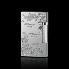 JT Dunant Floral Engraved Lighter with Triple Line Design#001
