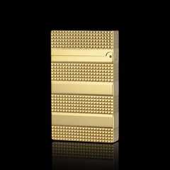 JT Dunant Feuerzeug mit drei Streifen und Gittergravur, Luxusflamme Nr. 036