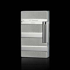 JT Dunant Feuerzeug mit drei Streifen und Gittergravur, Luxusflamme Nr. 036