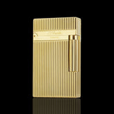 JT Dunant L2 Vertical Guilloche Gold Silver Single Soft Flame Lighter #007
