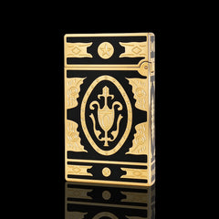 JT Dunant Vintage Royal Crest Black Gold Soft Flame Lighter #047
