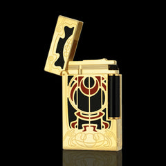 JT Dunant Vintage Art Nouveau Red Black Soft Flame Lighter #138
