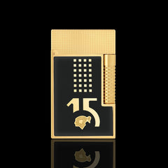 JT Dunant BHK 15th Anniversary Black and Gold Lacquer Dual Flame Lighter #212