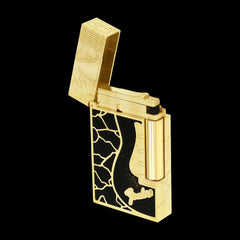 JT Dunant Fender Black Lacquer Double Flame Lighter#526