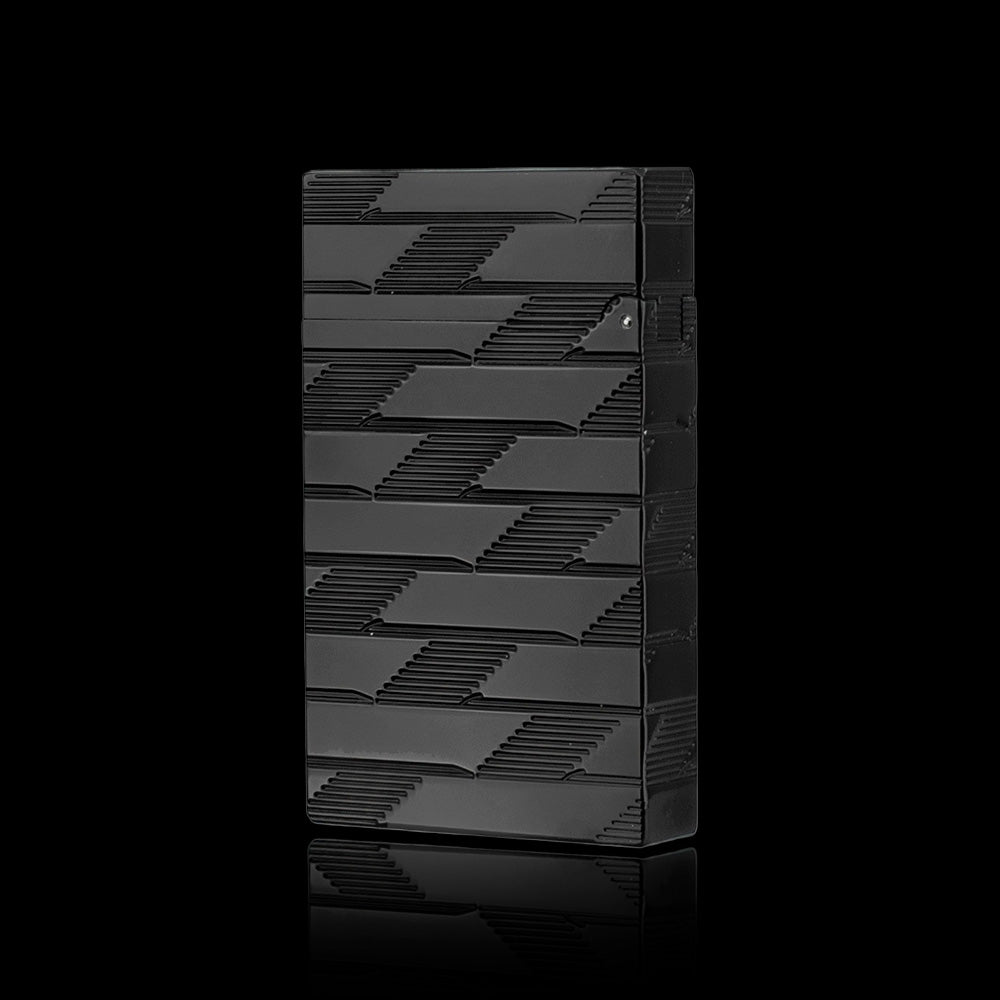 JT Dunant Ligne 2 Monogram Guilloche Black Gold Lighter #202