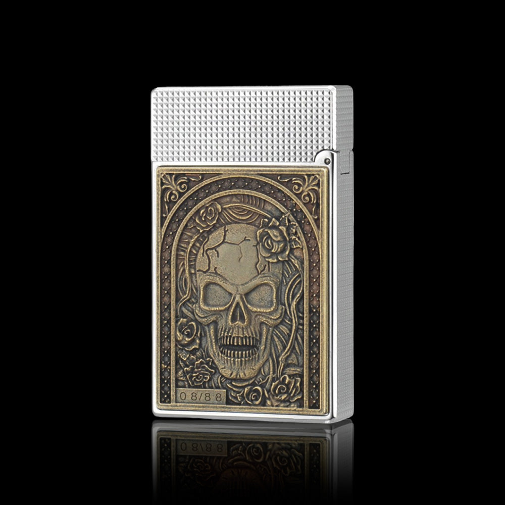 JT Dunant Limited Edition Skull Floral Relief Lighter#204
