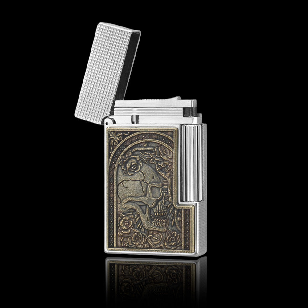 JT Dunant Limited Edition Skull Floral Relief Lighter#204