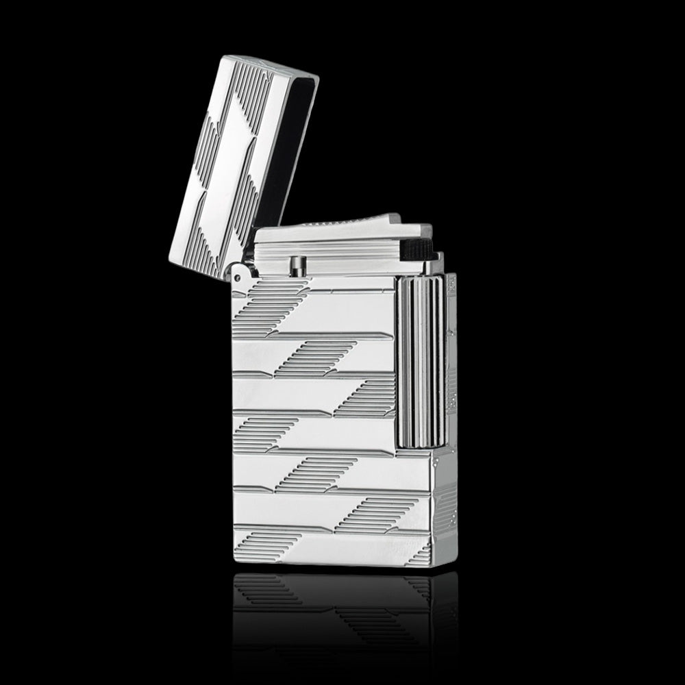 JT Dunant Ligne 2 Monogram Guilloche Black Gold Lighter #202