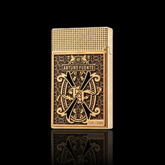 JT Dunant Fuente Ligne 2 Black V Emblem Gold Lighter #250