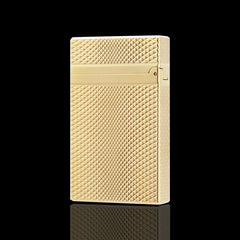 JT Dunant L2 Diamond Guilloche Gold Silver Soft Flame Lighter #028