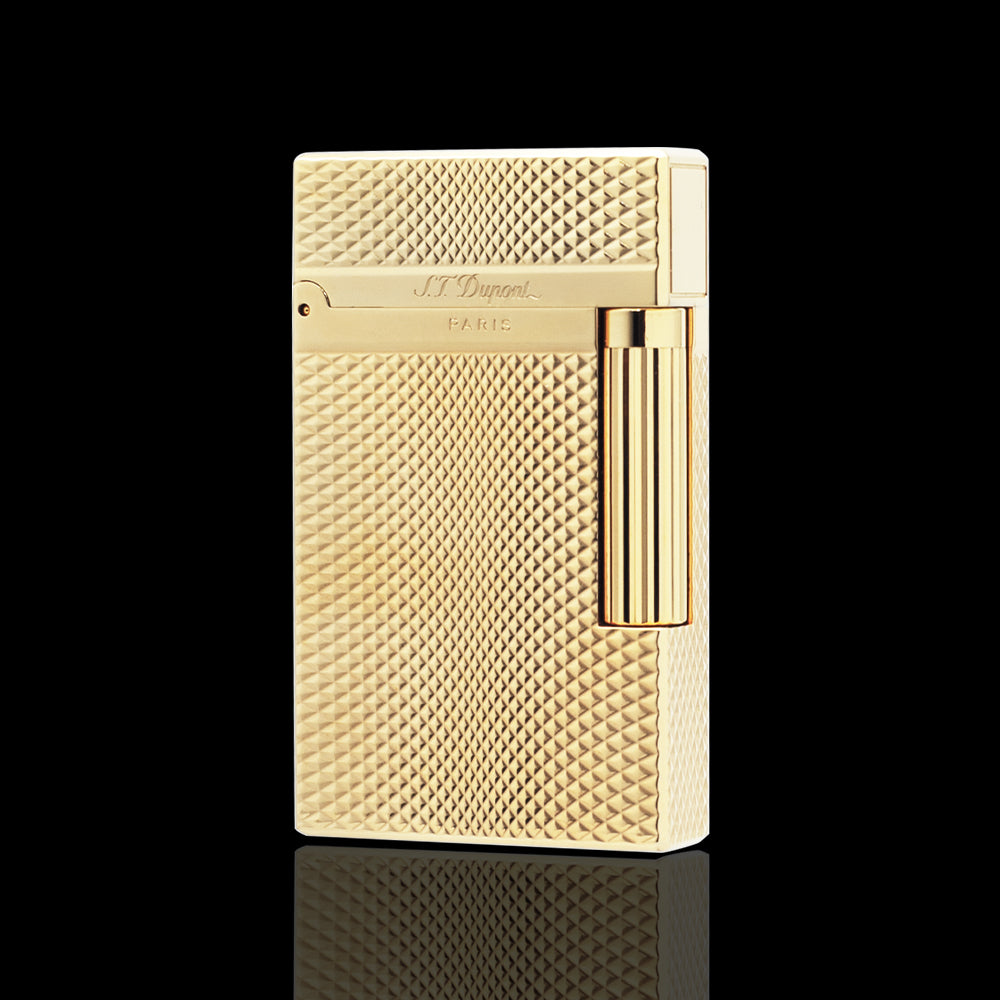 JT Dunant L2 Diamond Guilloche Gold Silver Soft Flame Lighter #028
