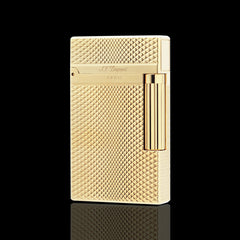 JT Dunant L2 Diamond Guilloche Gold Silver Soft Flame Lighter #028