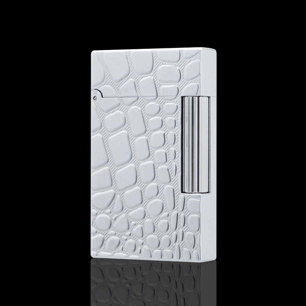 JT Dunant Croco Embossed Silver Gold Soft Flame Lighter #109