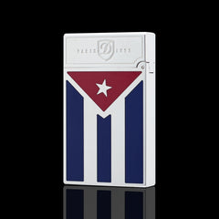 JT Dunant Cuban Flag Silver Single Soft Flame Lighter #124