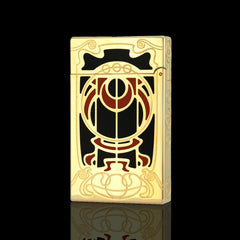 JT Dunant Vintage Art Nouveau Red Black Soft Flame Lighter #138
