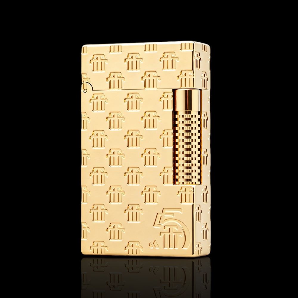 JT Dunant Gold Embossed Double Soft Flame Switchable Lighter #601