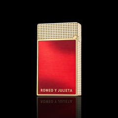 JT Dunant Red Lacquer Gold Diamond Relief Switchable Lighter #603